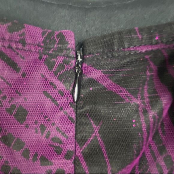 NWT Purple Black Mesh Babydoll Dress Whimsigoth Y2K Tie Waist Vamp Fairy Grunge - Picture 11 of 14